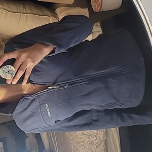 Blue. Columbia Fleece full zip sweater.